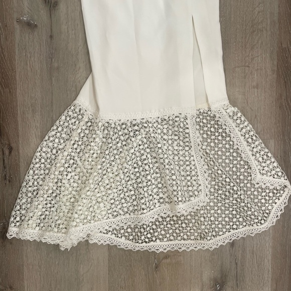 Jonathan Simkhai White Window Pane Lace Bandeau Midi Dress Bridal Wedding - Picture 9 of 16